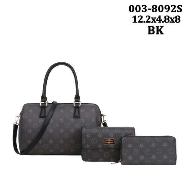 003-8092S BK DESINNER 3PC SETS WITH WALLET