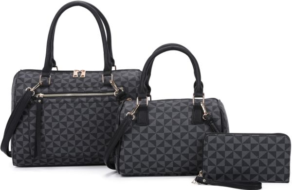 SJ2056-T3 BK 2 HANDBAGS WITH 1 WALLET