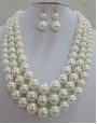 AK593 CRM PEARL NECKLACE SET