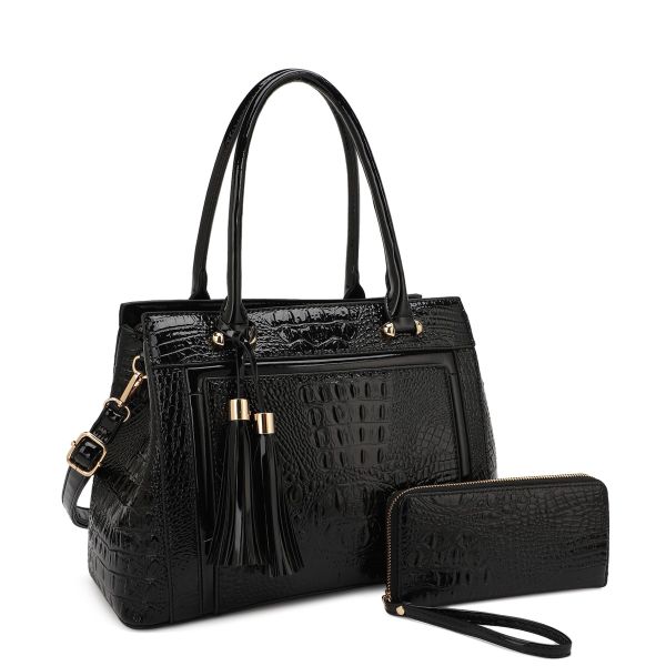 ES-3422 BK CROCO SET WITH WALLET