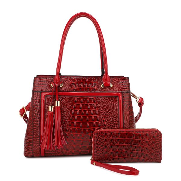 ES-3422 RD CROCO SET WITH WALLET