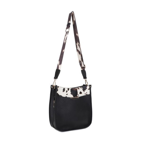EE31259U BK/COW COW PRINT CROSBODY BAG