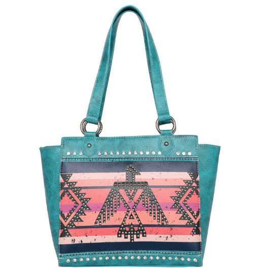 MW1129G-8317 TQ  Montana West Aztec Collection Concealed Carry Tote