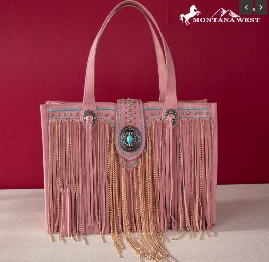 MWF1047G-8119 PK  Montana West Fringe Collection Concealed Carry Tote