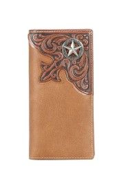 MWL-W031 BR Genuine Tooled Leather Collection Men's Wallet
