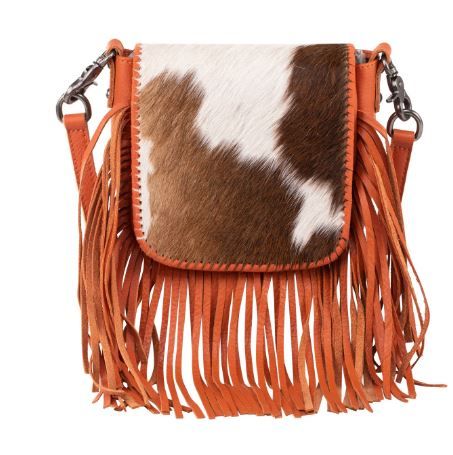 RLC-L161 OR Montana West Genuine Leather Hair-On Collection Fringe Crossbody
