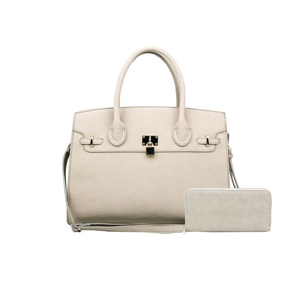 WU1096W BRICK 2 IN 1 FASHION SATCHEL w/MATCHING WALLET SEt