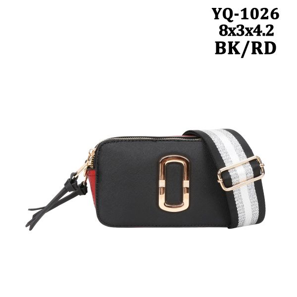 YQ-1026 BK/RD CROSSBODY BAG