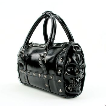 89164UB BK DUAL SKULL SATCHEL BAG BACKPACK