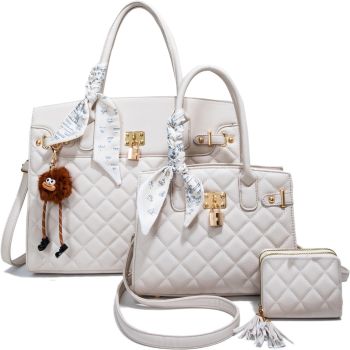 PU25501-T3 BG 2 HANDBAG WITH WALLET SETS