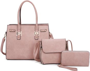 LF21081-T3 PK HANDBAG WITH CROSSBADY BAG  3PC SETS