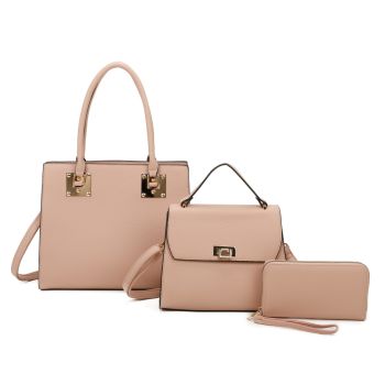 LF21168-T3 PK 3PC FASHION HANDBAG WITH WALLET