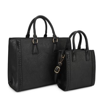 ZW-30998 BK EMBOOSED BAG 2PC SET