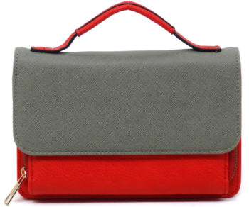 AS087 RD/GY COLOR MIX CROSSBODY BAG