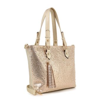 BHD-1396 GD BLING STONE SHOPPING BAG