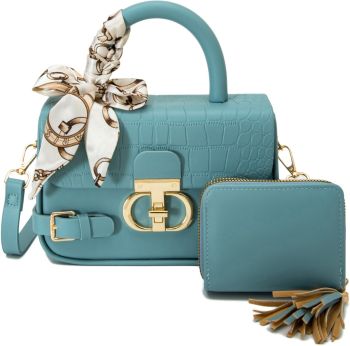 PU913-M2 BL HANDBAG WITH WALLET SET