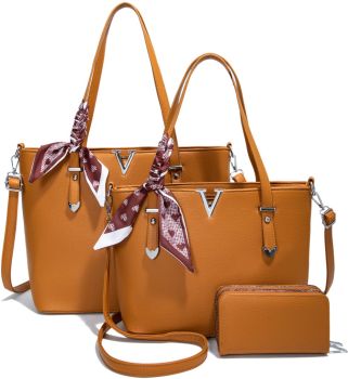 LF305-T3 BR 2 HANDBAG WITH WALLET SET