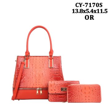CY-7170S OR CROCO MESSINGER WITH WALLET 3PC SETS