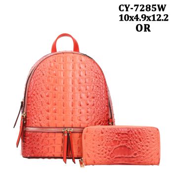 CY-7285W OR CROCO BACKPACK WITH WALLET