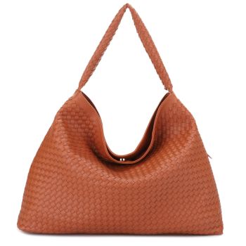 DJ85082 BR DESIGNER WOVEN HOBO BAG