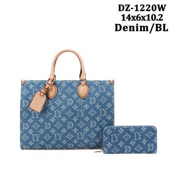 DZ-1220W BL DENIM SHOPPING BAG WITH WALLET