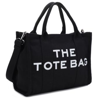 EJ15033X BLK CANVAS TOTE BAG