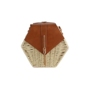 EWB065 BG CROSS BODY STRAW BAG
