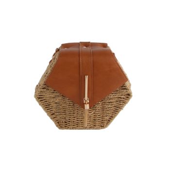 EWB065 BR CROSS BODY STRAW BAG
