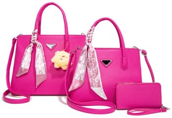 PU-21027-T3 FU 2 HANDBAGS WITH WALLET SET