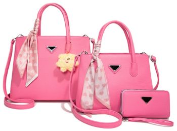 PU-21027-T3 HPK 2 HANDBAGS WITH WALLET SET