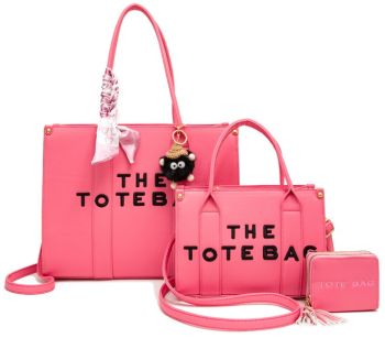 PU-25519-T3 HOTPK 2 THE TOTE BAG 2 HANDBAGS WITH WALLET SETS