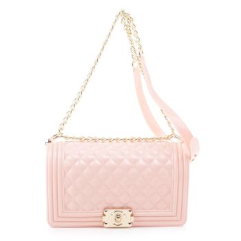 JB6150 PK Elegant Quilted Jelly Crossbody Bag