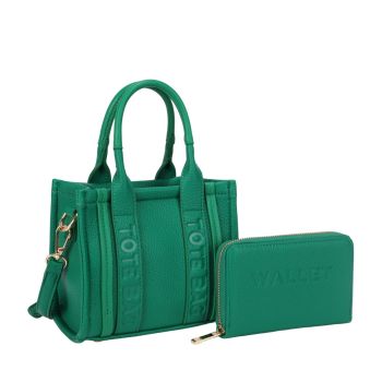 KMS-5398 GN TOTE BAG WITH WALLET