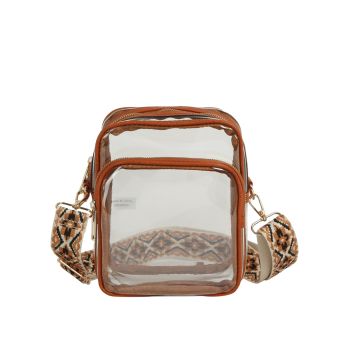 LQ287-BR CLEAR FUAX VEGAN LEATHER WITH GUITAR STRAP