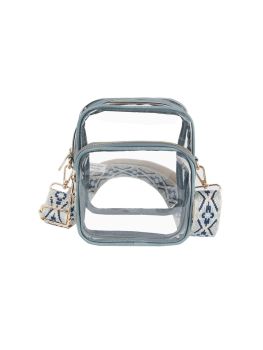 LQ287-DM CLEAR FUAX VEGAN LEATHER WITH GUITAR STRAP