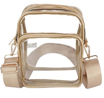 LQ287-GD CLEAR FUAX VEGAN LEATHER WITH GUITAR STRAP