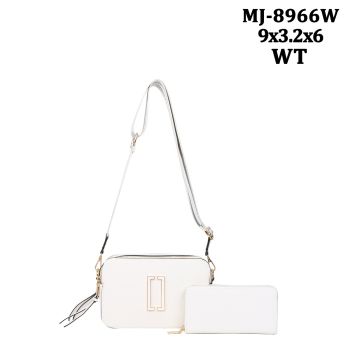 MJ-8966W WT DESIGNER CROSBODY WITH WALLET