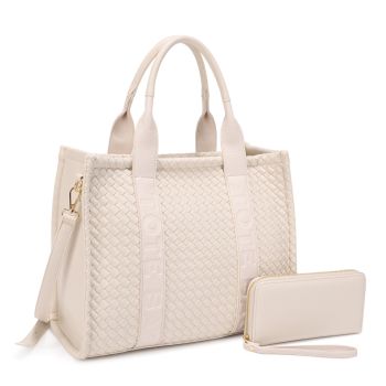 MS-31421A BTM TOTE BAG WOVEN BAG WITH WALLET