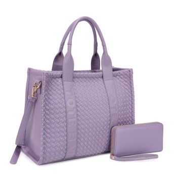 MS-31421A VT TOTE BAG WOVEN BAG WITH WALLET