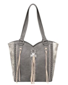 MW1098G-8096 GY Montana West Concho Collection Concealed Carry Cowboy Boot Tote