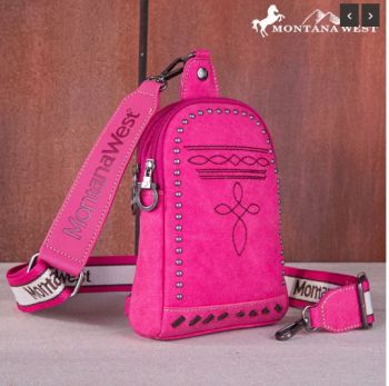 MW1124-210 HPK Montana West Embroidered Boot Stitch Sling Bag