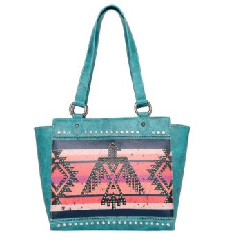 MW1129G-8317 TQ  Montana West Aztec Collection Concealed Carry Tote