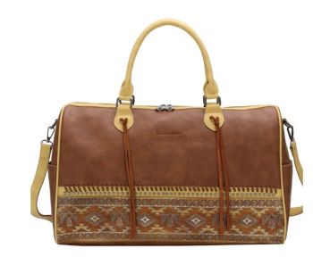 MW1139-5110 BR Montana West Aztec Tooled Collection Weekender Bag