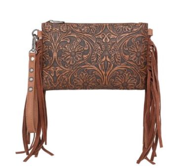 MW1217-181 BR Montana West Tooled Collection Clutch/Crossbody