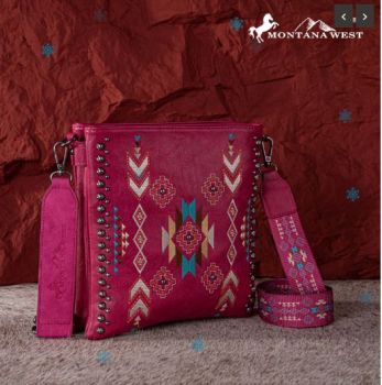 MW1245G-9360 HPK Montana West Embroidered Collection Concealed Carry Crossbody