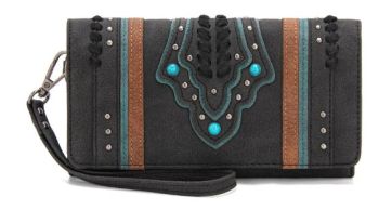 MW1280-W018 BK Montana West Buckle Collection Wallet