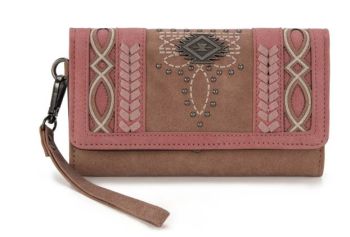 MW1325-W018 PK Montana West Cut-Out Embroidered Collection Wallet