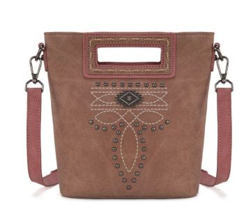MW1325-8360 PK Montana West Cut-Out Embroidered Top Handle Crossbody