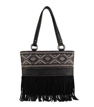 MW1330G-8317 BK Montana West Tooled/Embroidered Collection Concealed Carry Tote
