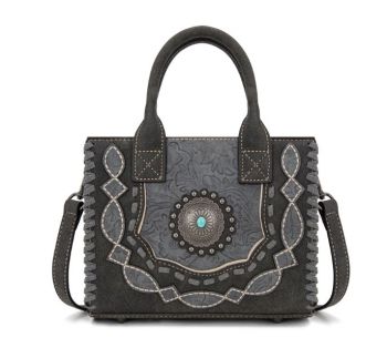 MW1331-8322 BK Montana West Concho Collection Small Tote/Crossbody